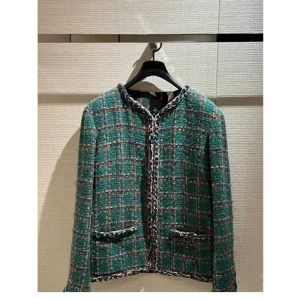 Women's woolen Jackets 2023 Regular loose wool plaid slim fitting thick floral pattern fashion Women Small Fragrant Coat