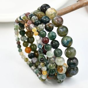 New Natural Stone Beaded Bracelets Quality A+ India Agate Bracelet Women Men Jewelry