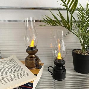 Ljushållare attraktiv ledde låg konsumtion 80 -tal Retro Design Nattljus Säker långvarig elektronisk fotogenlampa för restaurang