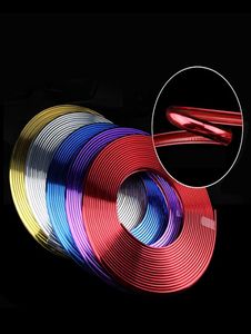 8M WheelRim Decorative Strip Sticker Plating Car Wheel Sticker Hub Rim Mouldings Strips Protector Ring Sticker6663445