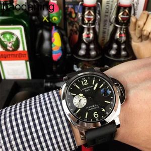 Watch Designer Luksusowe Panerass zegarek na rękę szafirowe lustro Szwajcarski automatyczny ruch 47 mm importowany gumowy pasek wodoodporny męski ruch ggn8 iris