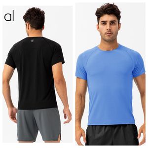 AL-020 Mens Short Sleeve Yoga T-shirt Men's Sports Ice Silk Fitness Quick Drying Clothes Summer Casual Round Neck Large Size Running Sweatshirt