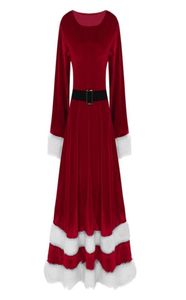Casual Dresses Velvet Santa Outfit Fancy Mrs Dress Christmas Soft Women039s Costume Claus Ladies Party2506791