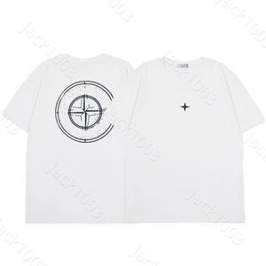 Nya män överdimensionerade lösa t -shirt sten klassisk stil bokstav logotyp tryck tees ö par stil mode enkel bomull casual short hylsa topp tees män kläder 04