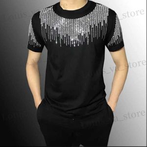 Men's T-Shirts High Quality Summer Slim Fit T-Shirts T Shirt Homme Diamond Tassel Social Club Outfits T Shirt Men Short Slve Strtwear Men T240408