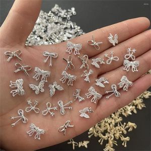 Dekoracje grafiki paznokci 10pcs 3D Znakomity japoński stopnie aluminiowe luksus Kawaii Bow Butterfly biżuteria nożyczka dekoracja DIY akcesoria