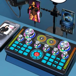 Microfones Live Sound Card Studio Record Sondcard Bluetooth Microfone Mixer Voice Changer Live Streaming Som Mixer Mixer Karaoke Home