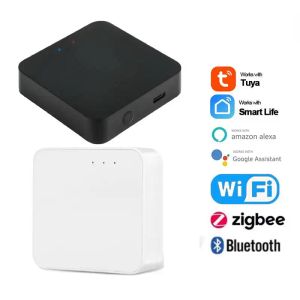 Clothing 2023 Tuya Wifi+bluetooth+zigbee Hub Multimode Gateway Zigbee Bluetooth 2 in 1 Hub Compatible Tuya Zigbee/bluetooth Device Alexa