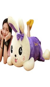 Dorimytrader Kawaii Rabbit Pillow Plush Toys Doll Giant Pleansed Bunny Sleeping Pillow for Girl Gift Wedding 43 cala 110 cm DY509791953