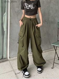 Женские джинсы Zoki 100% хлопковые грузовые брюки Y2K Женщины хип -хоп Стриф
