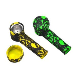 Newest Herbal Smoke Pipe Portable Silicone Tobacco Smoking Pipe With Metal Bowl Screen Available Herb Pipe5576827