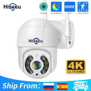 Kameror Hiseeu 8MP 4K WiFi IP Camera Outdoor Security Night Vision 1080p 3MP 5MP Wireless Video Surveillance Cameras Human Detect ICSEE