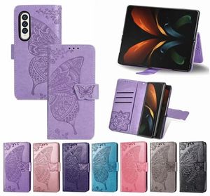 Moda kelebek cüzdanı deri kılıfları Samsung Galaxy Z kat 4 3 kat 4 katlama katlama dantel sevimli çiçek çiçek tutucu cr6838236