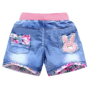 Yaz Kid Kısa Denim Şort Kızlar Moda Kız Kısa Prenses Kot Pantolon Kızlar Şort Çiçek Kız Giysileri 240328