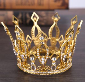 Ny mode av hög kvalitet utsökta Crystal Bridal Golden Crown 2017 för kvinnor tävling prom tiaras hår smycken tillbehör princes6550638