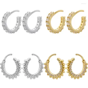 Hoop-Ohrringe Zhukou 18K Gold-geplant kubische Zirkonia-Perle mit elegantem und luxuriösem Schmuck für Frauen: VE1286-Ve1287