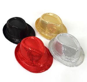 Baby Solid Color Kids Sequin Jazz Stage Dance Performance Hat 6 pcs Whole2822299