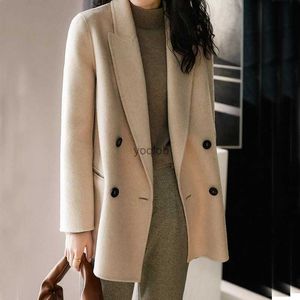 Kvinnors trenchrockar koreanska klassiska kvinnors kappa höst och vinter ny polo krage ren ullrock pendlare all-matchande kvinnor modekläder2403