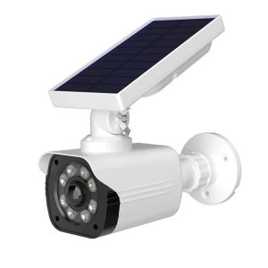 Telecamere da 1 pc a batteria solare, fotocamera di sicurezza falsa impermeabile, telecamere fittizie, luci di inondazione mobilitative, look realistico