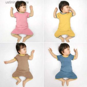 Artırıcılar Bebek Yaz İnce Klimalı Takım Set Yüksek Belli Göbek Koruması Kısa Kollu Şort Modal Pijama Giyim Bebek Çocukları L47