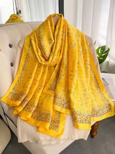 Halsdukar Fashion Kerchief Silk Satin Neck Scarf For Women Print Hijab Scarfs Female 180 90cm sjalar och wraps lady 2024