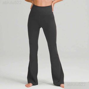 Fomens tracksuits L-06 Mulheres de cintura alta ioga calças largas de pernas largas calças esportivas de cor sólida quadris finos de dança solteira de dança ladra