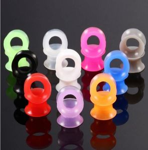 Ear Gauges Soft Silicone Ear Plugs Ear Tunnels Body Jewelry Stretchers Multi Colors Size from 325mm5716663