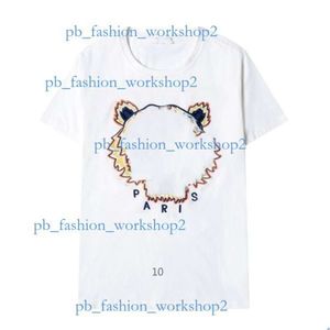 Tiger Head Embroideryt Shirts Men Designer Mens Tees Madam Summer Tops with Letters Essen Luxury Clothing 394