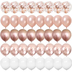 Party Decoration 40sts Rose Gold Confetti Latex Balloons Bakgrund Vuxen Kids Birthday Wedding Bachelorette Anniversary Supplies