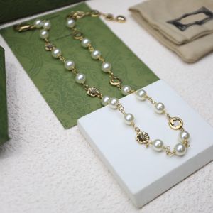 New pearl necklace The most attractive classic sunflower gold pearl visual impact of the original logo necklace jewelry gift for women