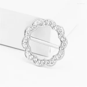 Broches Lace Flower Crystal Broche Shawl Ring Clip Lenves Fixador Finhã de lenço de seda para Acessórios para jóias para mulheres