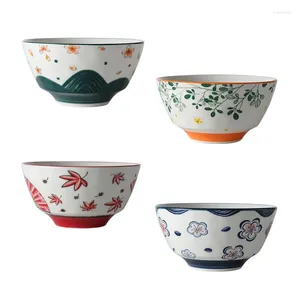 Tigelas tigelas japonesas desenhos animados de cerâmica tigela tigela de arroz pai-filho conjunto subleum color Four Seasons Flor Alto