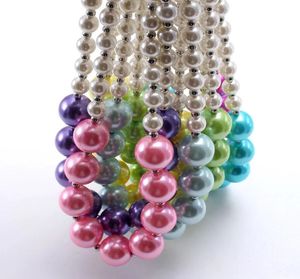 Mody biżuterii dziecięcej dziewczyny kolorowe perłowe koraliki bąbelkowe gruby naszyjnik dla dzieci ręcznie robione naszyjniki 7073173