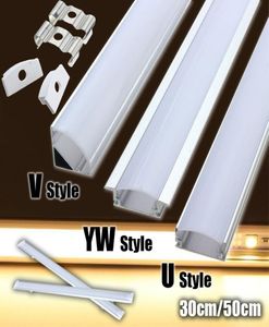 3050 cm UvyWstyle -formad aluminium LED -stångljus Tillbehör Kanalhållare Mjölk Cover Helt för LED Strip Light8676694