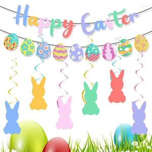 Party Decoration Happy Easter Banner Creative Decor Letter Decorations Paper Bunting Garland Back Drop