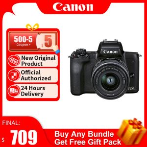 Aksesuarlar Canon EOS M50 Mark II Aynasız Kamera EFM 1545mm Lens ile Dijital Kamera Kompakt Kamera Profesyonel Fotoğrafçılık M50ii