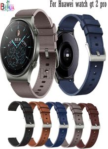 Banda de relógio de cinta de couro genuíno de 22 mm para Huawei Watch GT 2 Pro original pulseira RELEAS RELEAS RELATA PARA SAMSUNG Galaxy 3 45M Y4332403