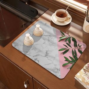 Bord mattor Superabsorberande kaffekat Draining Pad Quick Dry Mat Drainer Badrum Dra dynor Kök Cup Bottle Table Tabellvånare Placemat