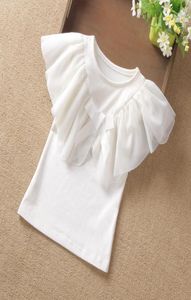 Sommermädchen T -Shirt Kinderhemden weiße Bogen Rüschen T -Shirt Girl Tops Baby Kleinkind Teenager T -Shirt Kinder Kleidung 6 8 10 12 Jahre Y1161338