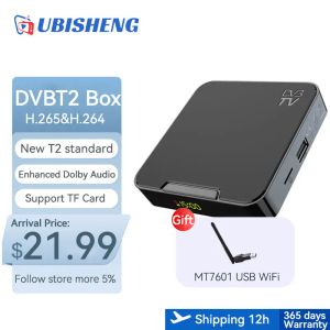 Kutu Ubisheng U5 Dijital Karasal TV Kutusu DVB T2/C TV Alıcı Araç Çözücü H.265 TF Kart Yuvası Set Üst Kutusu ile Tam HD TV TUNER