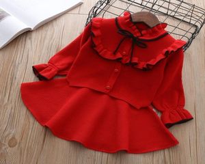 Baby Autumn Winter Girls Ubrania Zestaw Dzieci Bawełny 2 szmatki Ubrania Dzieci Stroje Koszulka Koszulka Sweter dla dziewcząt Dziewczynki 3T T28926729