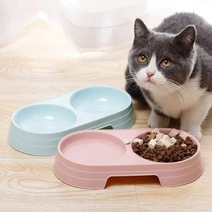 Doppie ciotole per animali domestici alimentatore per alimenti per alimenti per cani in plastica bevuta da pet per alimentazione cucciolo di alimentazione per alimentazione per piccoli cani accessori per cani piccoli accessori per cani piccoli