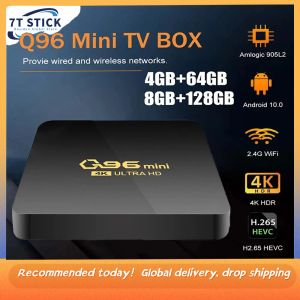 ボックスQ96ミニスマートテレビボックスアンドロイド10.0 S905クアッドコアセットトップボックス2.4G WIFI 4K HD H.265 64GB 128GBホームシアターメディアプレーヤーTVボックス