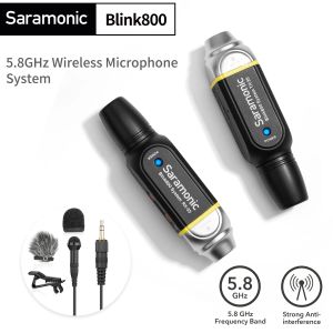 Mikrofoner Saramonic Blink800 B1 B2 B3 Trådlöst mikrofonsystem 5.8 GHz Audio MIC 3,5 mm XLR 6.35mm Jack Blink 800 för kamerablandare gitarr