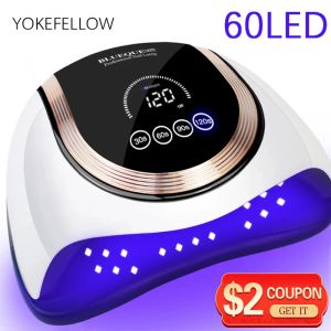 Medycyna 60LED UV UV Lampa paznokci manicure paznokcie suszarka paznokci z czujnikiem ruchu przełącznik dotykowy 4 Tryb timera dla żelowych Poliska