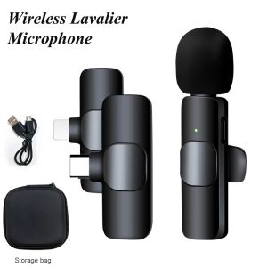 Radio 2.4G Wireless Lavalier Microphone USB laddar mobiltelefon LIVE MICROPHONE för iPhone Huawei Xiaomi Samsung Video Radio Mic Mic Mic