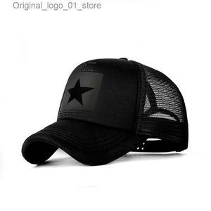 Ball Caps Women and Mens Mesh Baseball Caps Casual Star Print Bluckle Bones Baseball Caps Cassette Letter Black Hat Q240408