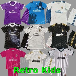 2017 2018 Kids Real Madrids Benzema Ronaldo Retro Kids Kit Soccer Jerseys Guti 11 12 13 14 15 16 17 18 Zidane Raul Vin Jr Carlos Seedorf Sergio Ramos