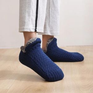 Herrensocken Winter im Innenhaus für Frauen und Männer warme samt dicke Bodenplüschweiche Pantoffeln Erwachsene Bottom Leimssocke