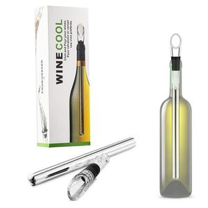 Stainless Steel Ice Wine Chiller Stick With Wine Pourer Wine Cooling Stick Cooler Beer Beverage Frozen Stick Ice Cool Bar Tool3689744